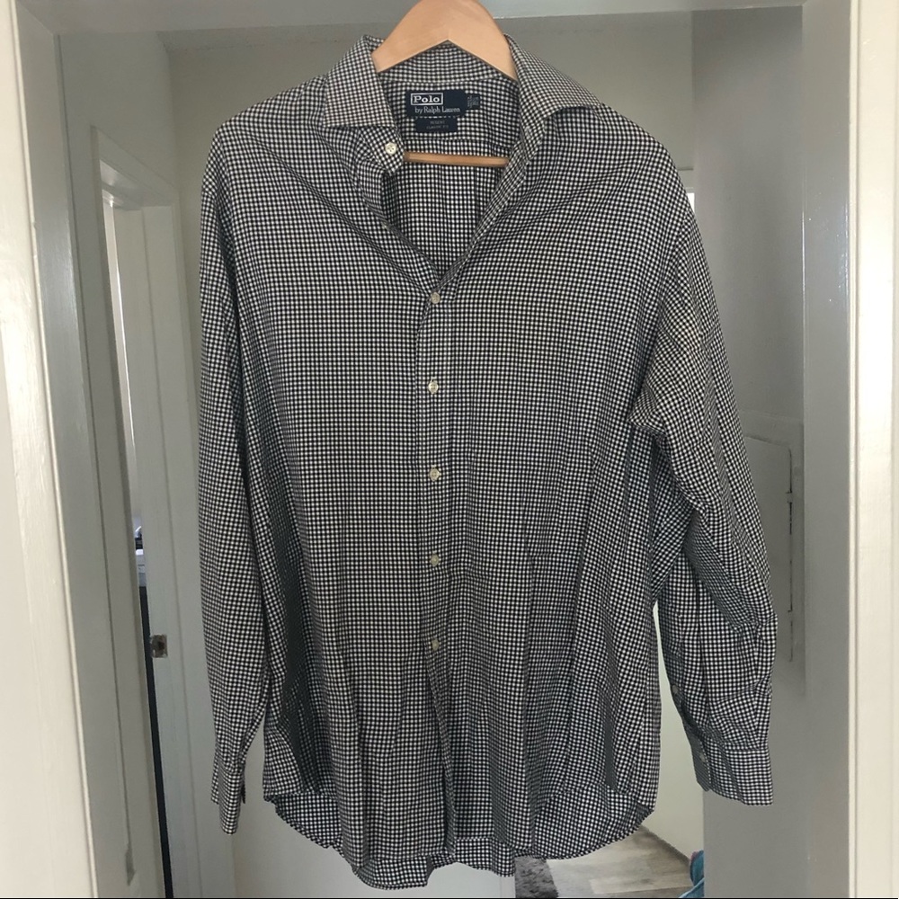 Black and white Polo Button Down 16.5